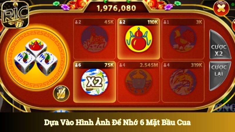 Dựa vào hình ảnh để nhớ 6 mặt bầu cua dễ dàng