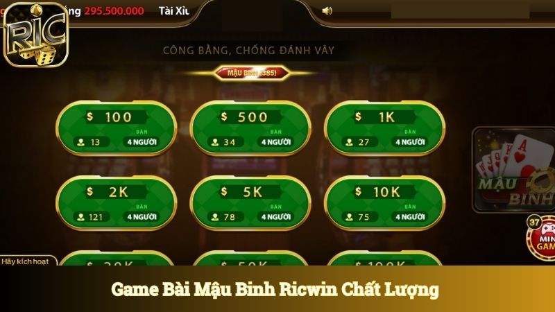 Game bài mậu binh chất lượng đang chờ đón anh em 