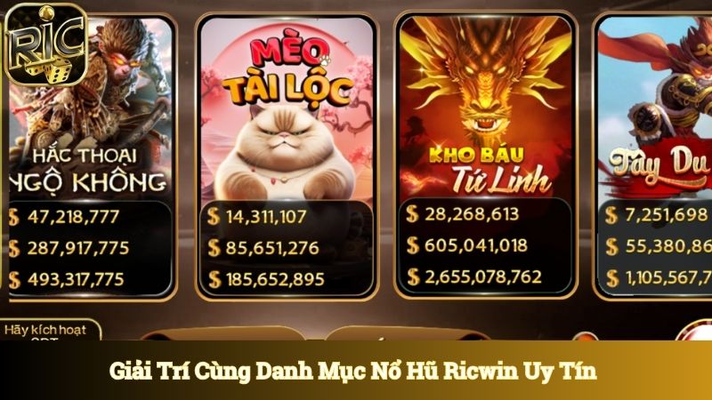 Trải nghiệm giải trí cùng danh mục nổ hũ Ricwin uy tín 