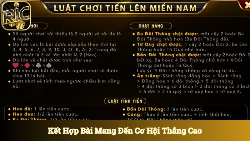 Kết hợp bài mang đến cho anh em cơ hội thắng cao