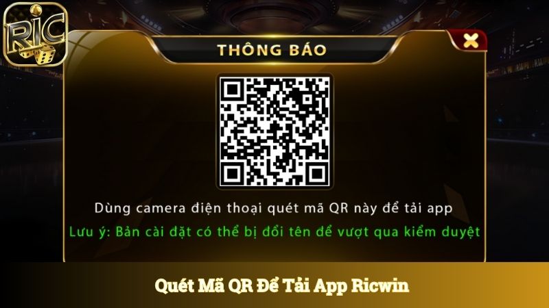 Quét mã QR tải app Ricwin dành cho hội viên