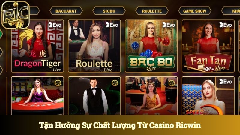 Tận hưởng uy tín và chất lượng từ casino Ricwin